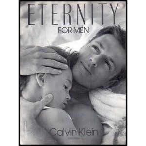 1991 Calvin Klein Eternity Cologne Vintage Print Ad Father Son Dad Wall Art